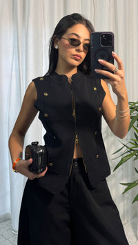 GILET MILITARY BLACK