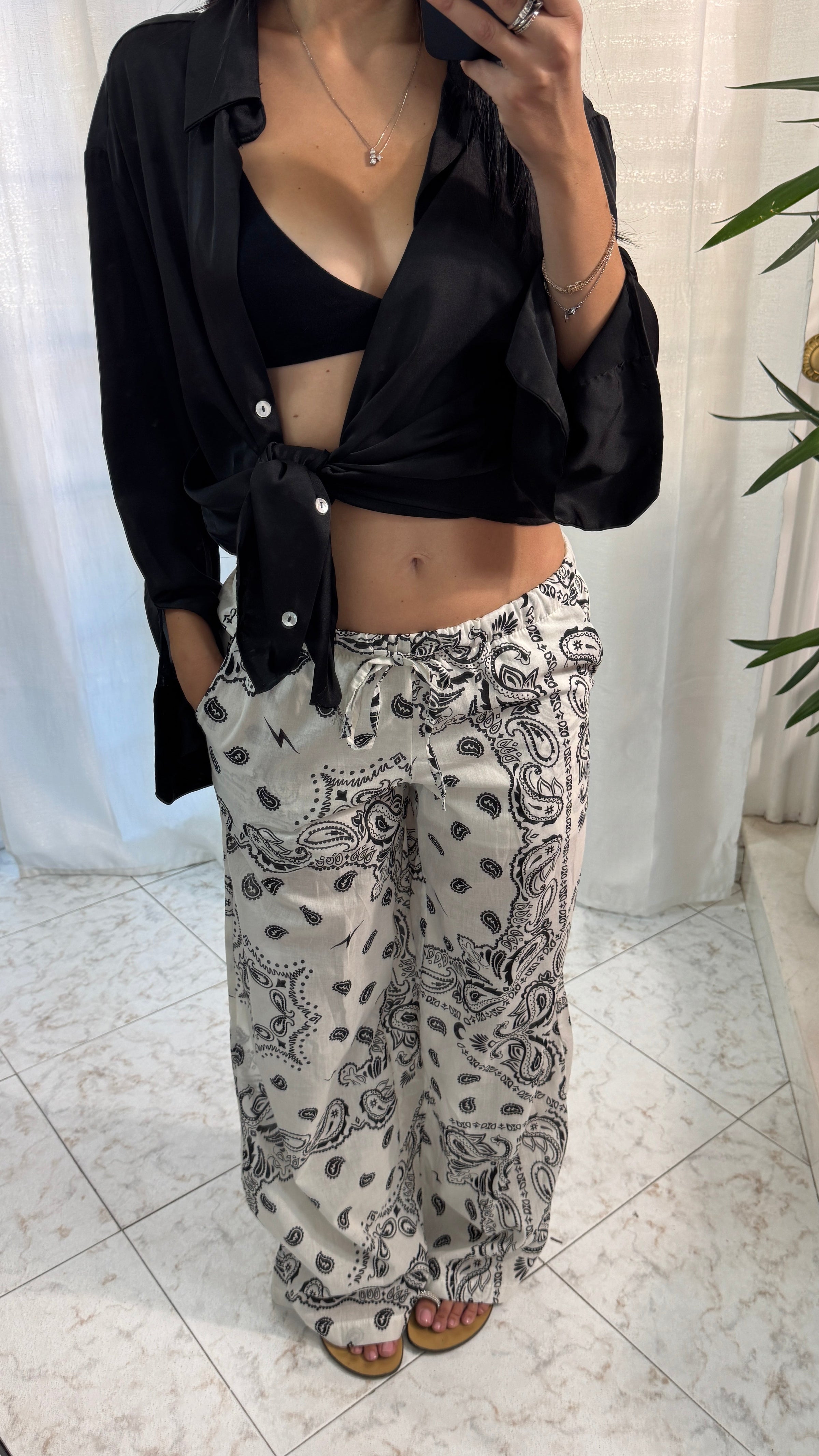 PANTALONE BANDANA WHITE