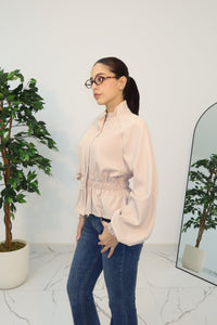 GIACCA ZIP BEIGE