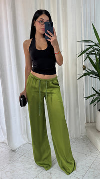 PANTALONE SATIN GREEN