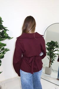 CARDIGAN ZIP BORDEAUX