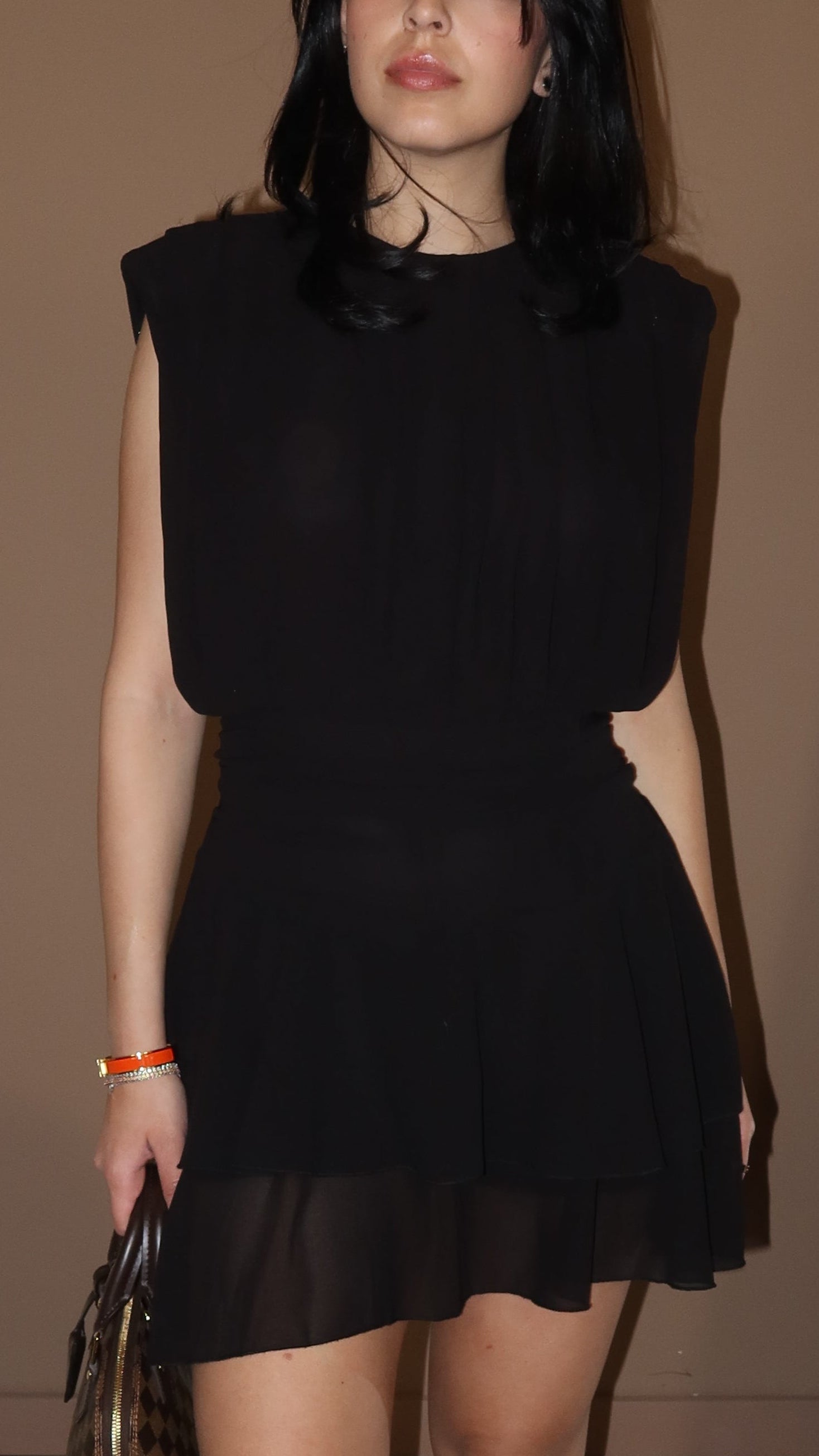 Mini Dress Chiffon Black