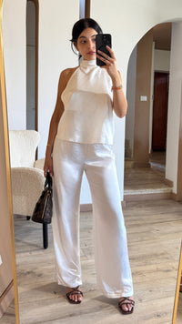 Co-ord Satin White
