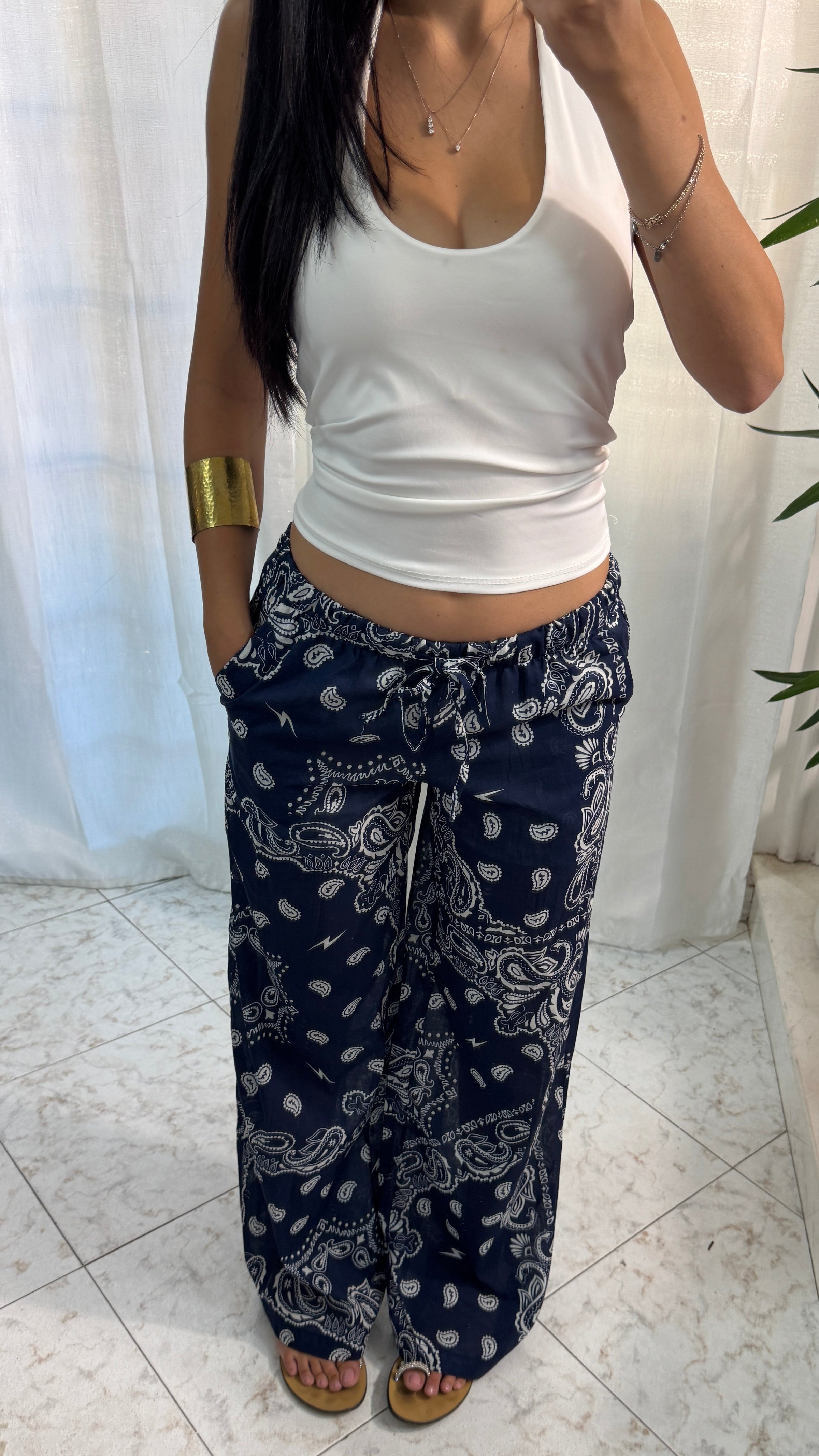 PANTALONE BANDANA BLUE
