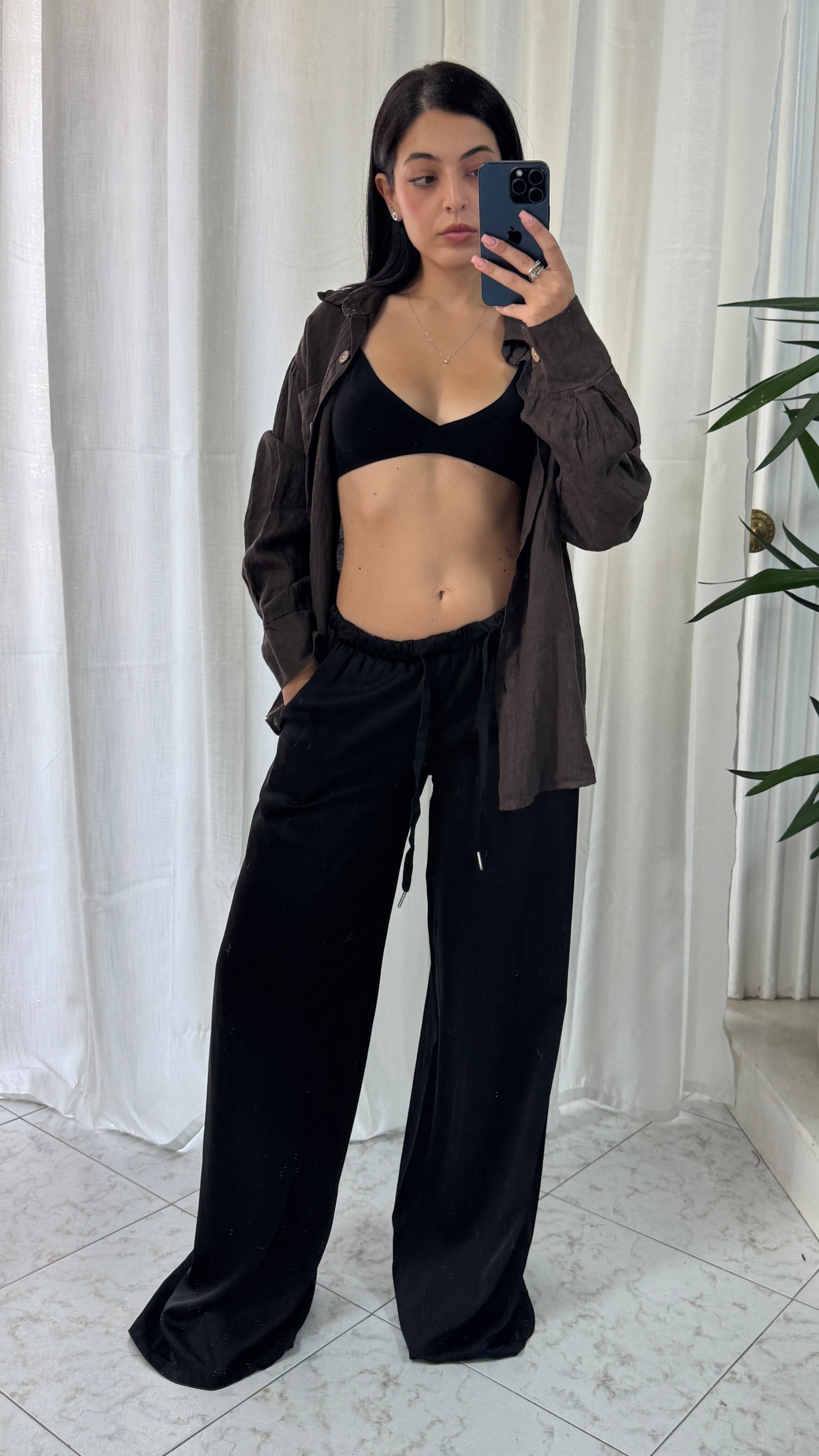 PANTALONE SATIN BLACK