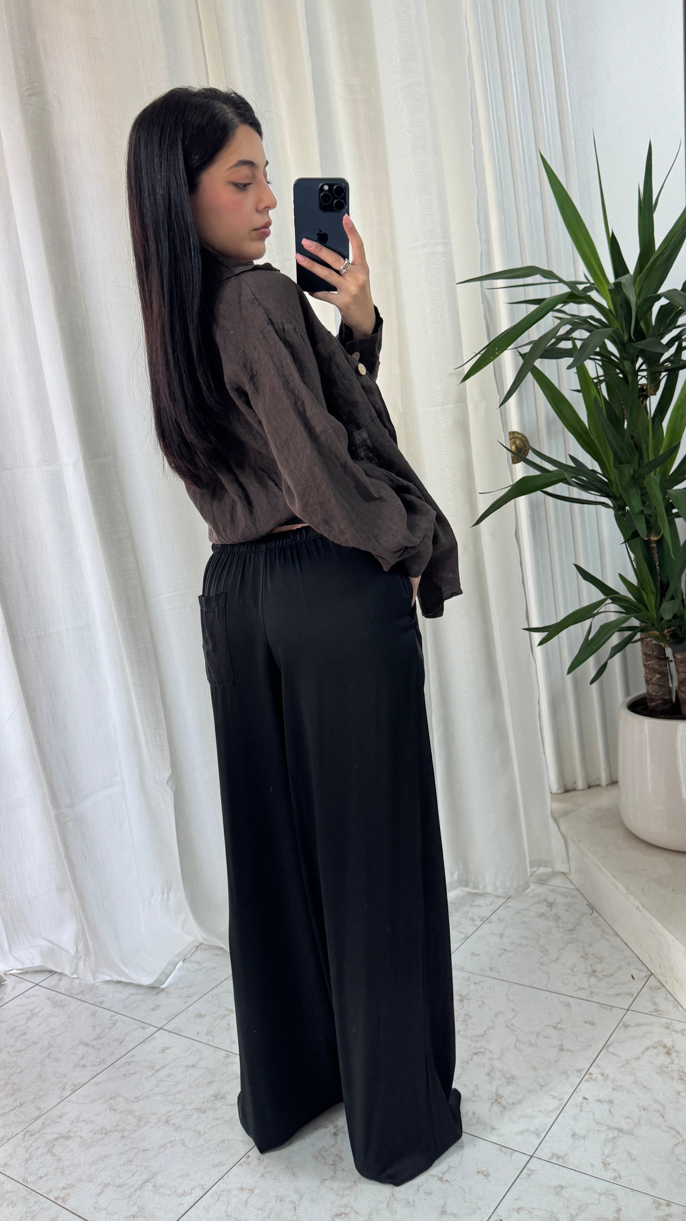 PANTALONE SATIN BLACK