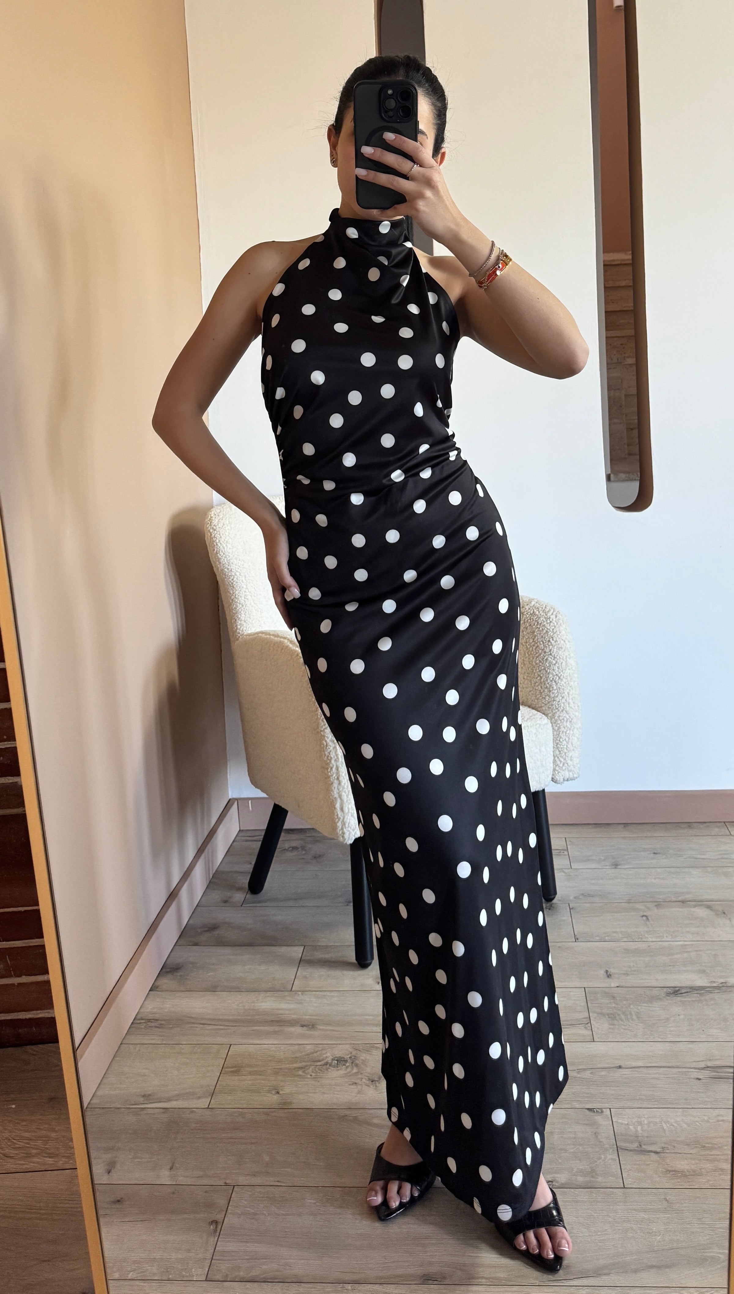 Pois Midi Dress