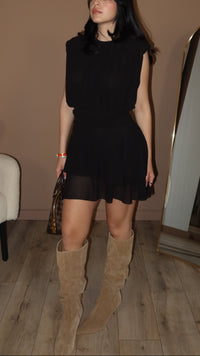 Mini Dress Chiffon Black