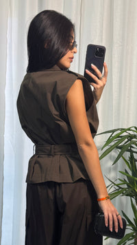 GILET TRENCH BROWN