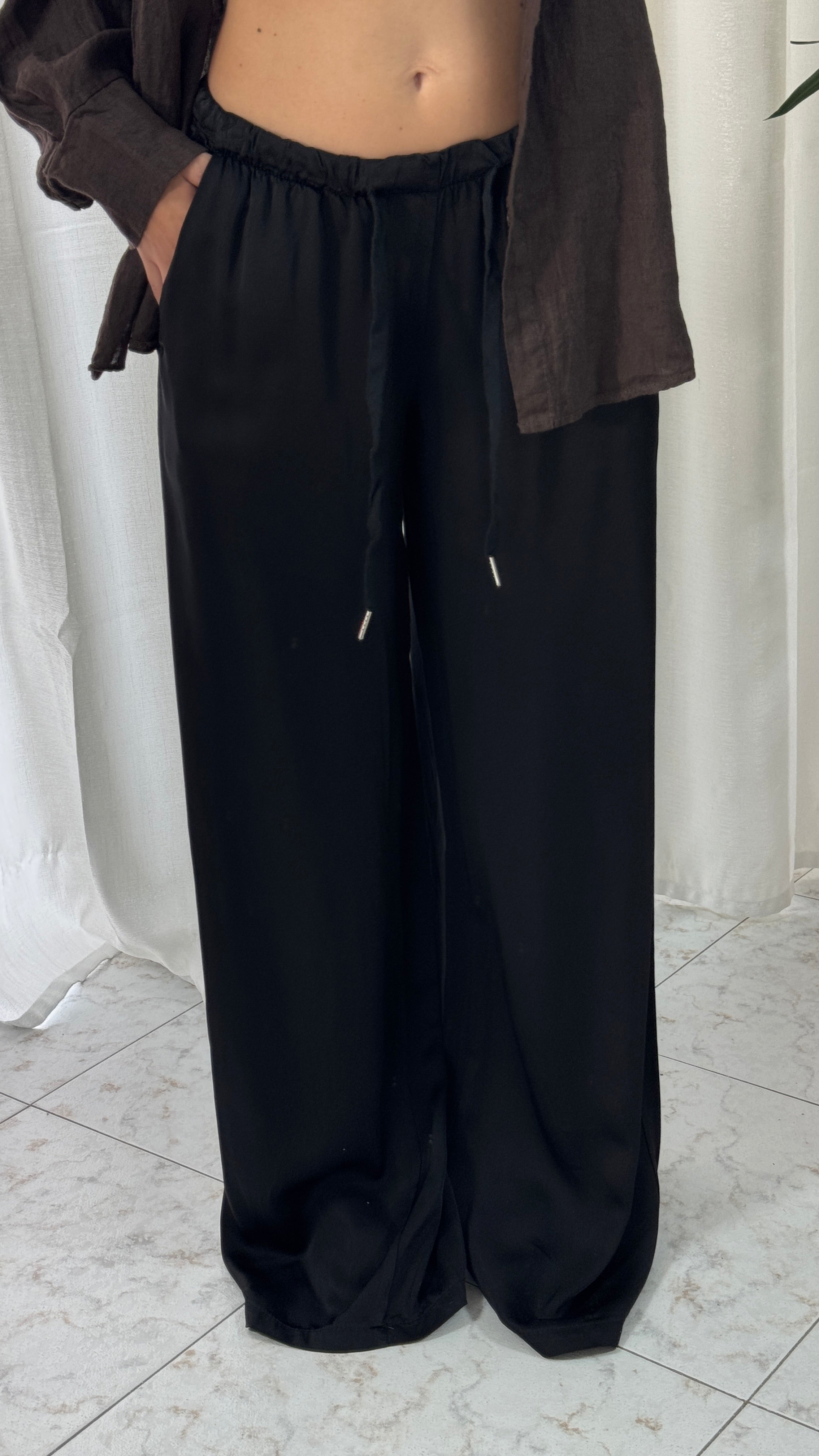 PANTALONE SATIN BLACK